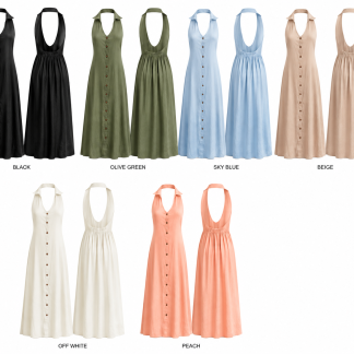 Kiah  Backless Dress (Plain)