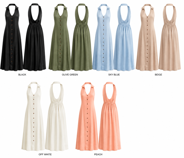 Kiah  Backless Dress (Plain)